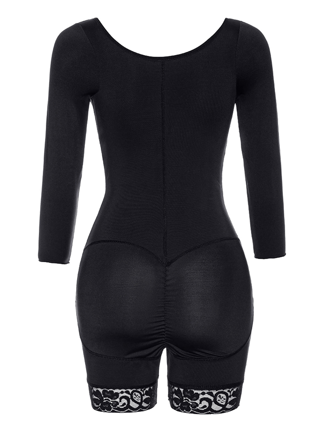 Full Size Zipper Long Sleeve Shapewear